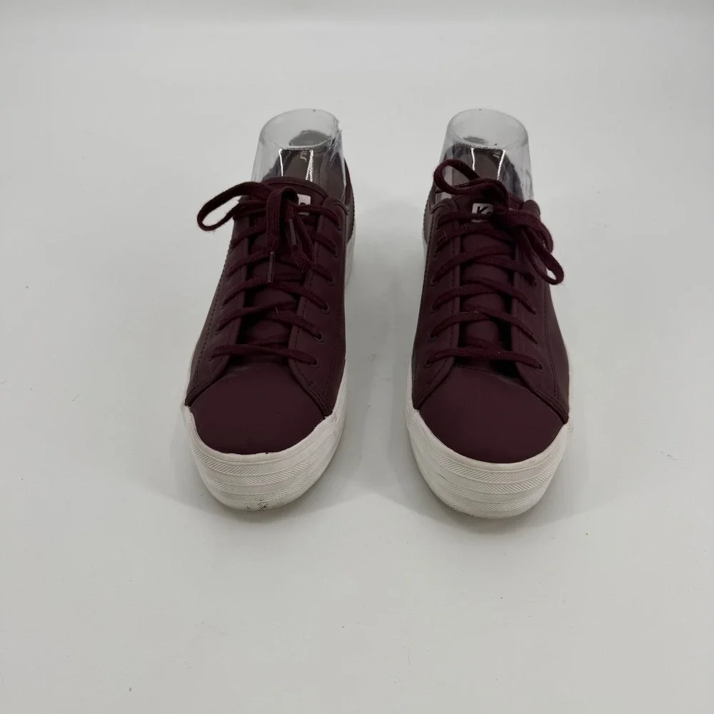 Keds Triple Kick Burgundy Leather Platform Sneakers Womens 9